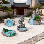 Customizable Decorative Resin Ornament Micro Landscape Simulation Waterfall Pavilion Bridge Garden Landscape Tea Table Accessories - Image 3