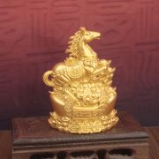 2026 Year Of The Money Horse Gold Plated Metal Decoration Customizable Home Office TV Cabinet Decor New Store Opening Item - Image 2