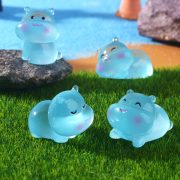 Customizable Decorative Ornaments Cartoon Hippo Night Light Small Figurine Ocean Theme Resin Craft Ideal for Aquarium Decor - Image 3
