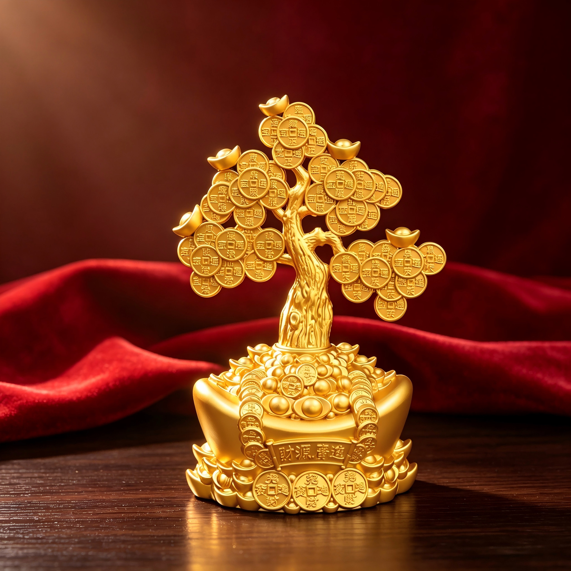 O1CN01ZXTOxl1lHhsU15lFu_2217185664794-0-cib.jpg Alloy Wealth Prosperity Money Tree Ornament Wealth Coins Copper Coin Shape Chinese Style Office Desktop Decoration Custom Metal Medal Badge - Image 1