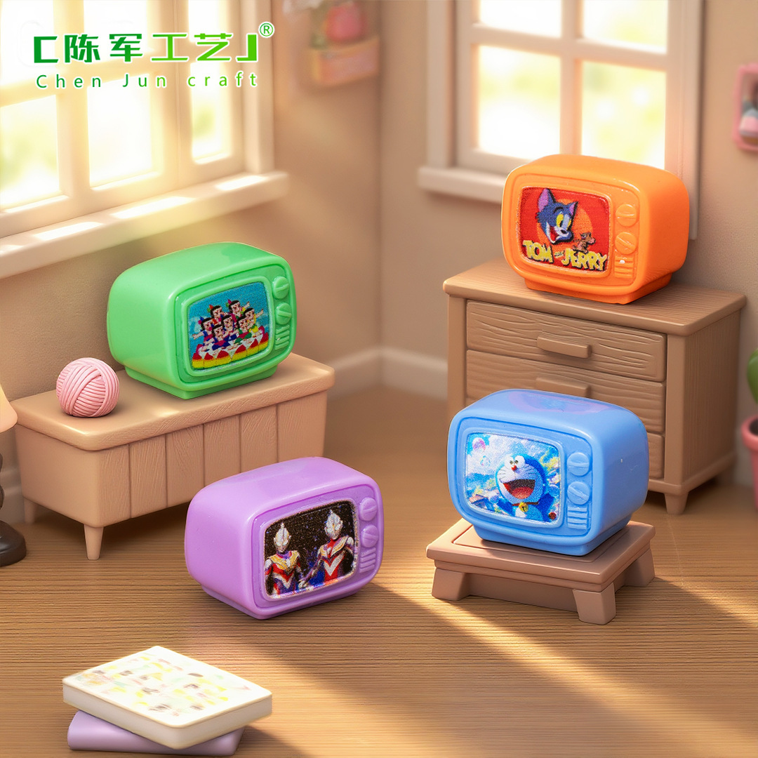 O1CN01ZZcoA71EOgZ7Lispx_2218327060342-0-cib.jpg Creative Retro Childhood Miniature TV Customizable Decorative Ornament Dollhouse DIY Accessories Desktop Small Figurine - Image 1
