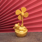 New Arrival Gold Sand Color Wealth God Statue Lucky Money Bucket Home Desktop Decoration Metal Craft Windmill Rotating Prosperity - Image 2