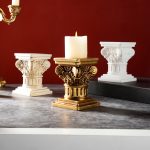 European Vintage Roman Column Shape Decorative Candlestick Customizable Romantic French Style Candle Ornament for Home Decoration