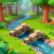 Customizable Decorative Ornaments Miniature Bonsai Landscape Anime Cartoon Zakka Simulation Five Log Bridges Resin Crafts - Image 2