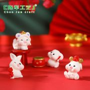 Adorable Customizable Decorative Ornaments Lion Dance New Year Rabbit Resin Garden Artistry Festive Home Decor Accessories - Image 4