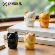 创意卡通可爱站立猫猫公仔萌粒 diy娃娃屋装饰品桌面车载小摆件 - Image 3