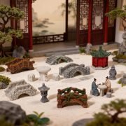 Customizable Decorative Ornaments Miniature Landscape Garden Bridge Resin Artwork Tea Table Accessories Children's Day Gift