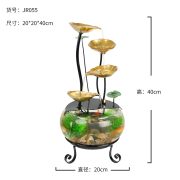 Simplified Desktop Home Glass Aquarium Wealth Attracting Flowing Water Fountain Ornament for TV Cabinet Living Room Entrance Landscape - Image 5