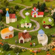 Customizable Miniature Creative Cartoon Castle House Resin Craft DIY Decoration Bonsai Landscape Garden Ornament with Moss - Image 2