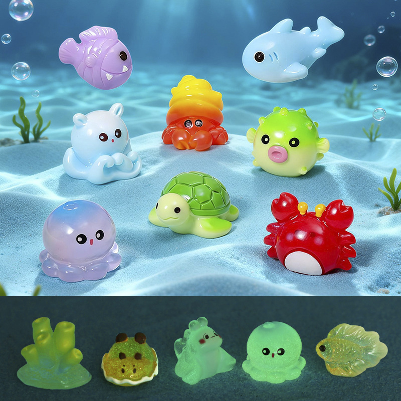 O1CN01aMSxYM2Mpj4PDNxuY_3009339877-0-cib.jpg Glow-in-the-dark Customizable Decorative Ornaments Mini Turtle DIY Decoration Accessories Micro Landscape Desktop Figurines - Image 1