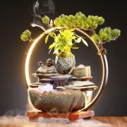 Creative Ceramic Flowing Water Fountain Ornament for Living Room Office Desktop Ideal Housewarming Business Opening Gift - Image 3