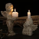 Nordic Retro Cupid Angel Candlestick Customizable Decorative Resin Ornament for Garden Courtyard Artistic Decor Gifts