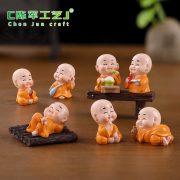 微景观创意顽皮四不禅意小和尚装饰配件小沙弥车载桌面茶桌小摆件 - Image 2