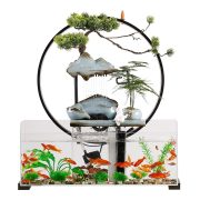 Flowing Water Fountain Ornament Eco-Friendly Glass Goldfish Tank Rectangular Home Decor Ideal for Living Room Desktop TV Cabinet - Image 5