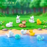 Customizable Cartoon Dolphin Leopard Animal Resin Ornament Miniature Landscape Gift Accessory Cat Fox Rabbit Decorative Craft