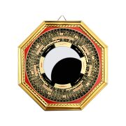 Alloy Gold Rimmed Eight Trigrams Mirror Convex Concave Home Decor Nine Grid Tai Chi Pendant Craftwork Custom Metal Medal Badge - Image 5
