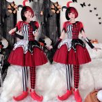 Adult Halloween Circus Revival Clown Costume Stage Performance Dress Carnival Masquerade Ball Gown for Adults