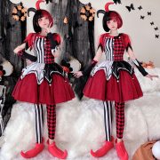 Adult Halloween Circus Revival Clown Costume Stage Performance Dress Carnival Masquerade Ball Gown for Adults