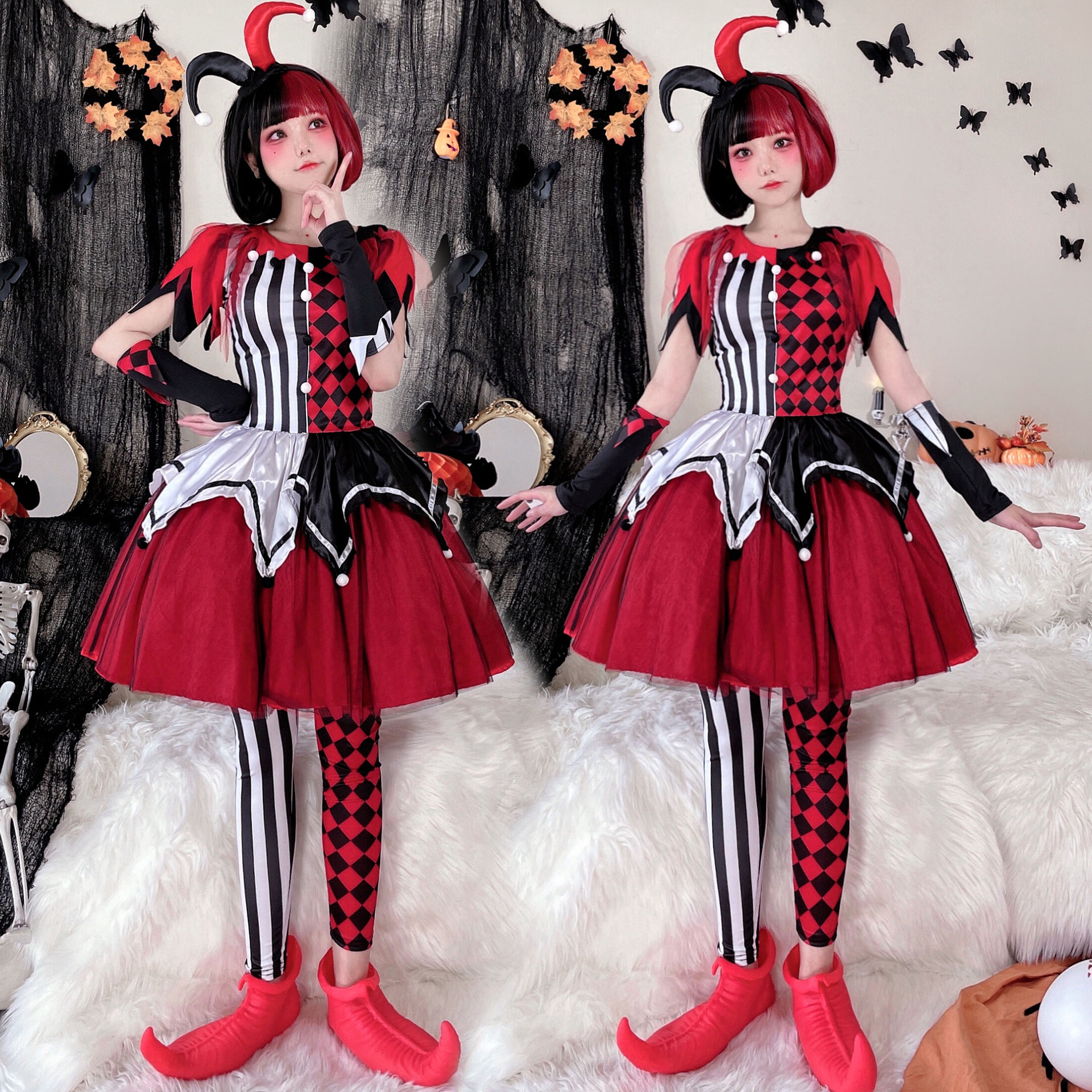 O1CN01aoJH221F8U3JcXAUZ_992120442-0-cib.jpg Adult Halloween Circus Revival Clown Costume Stage Performance Dress Carnival Masquerade Ball Gown for Adults - Image 1