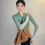New Classic Dance Costume Women's Flowing Gown Ethnic Training Chinese National Gradient Outfit Art Exam Top Adult Stage Performance