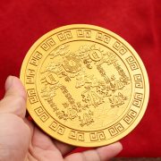 Seiko Mountain Sea Town Round Plate Torsion Four Divine Beasts Pattern Indoor Desktop Ornaments New Home Opening Lucky Gift Crafts - Image 3