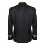 Elegant Adult Stage Performance Costume Men's Gold-Embedded Formal Court Outfit Black White Opera Stage Show Dress