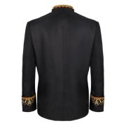 Elegant Adult Stage Performance Costume Men's Gold-Embedded Formal Court Outfit Black White Opera Stage Show Dress