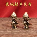 Bronze Ice Shot Harvester Aiyei LOL Collectible Figurine Creative Vintage Desktop Decoration Tea Pet Handcrafted Artwork
