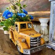Retro Yellow Miniature Truck Resin Craftwork Customizable Decorative Ornament for Home Indoor Entrance Creative Cross-Border Design - Image 3