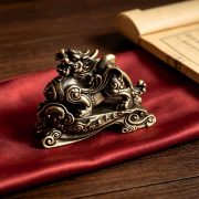 Solid Brass Office Desk Pair of Xi Wang Small Figurines Antique Bronze Tea Pet Jewelry Crafts Gifts Handheld Pieces - Image 3