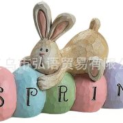 Customizable Easter Themed Rabbit Egg Decorative Resin Ornament for Home Decoration Party Accessories Cross-Border New Model - Image 3