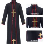 Halloween Cosplay Horror Wizard Black Robe Medieval Priest Adult Stage Performance Costume for Unique Thrilling Look