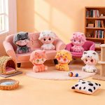 New Cute Flocked Sitting Momo Cat Resin Craftwork Decorative Ornaments Customizable Trendy Desktop Figurines