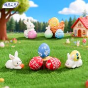 Creative Cute Resin Easter Egg Decorative Ornaments Customizable Office Desktop Decoration Car Miniature Landscape Accessories