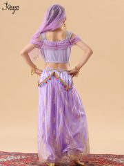 Aladdin Jasmine Princess Halloween Performance Costume Children's Indian Dance Female Ethnic Style Stage Outfit Adult Size - Image 5