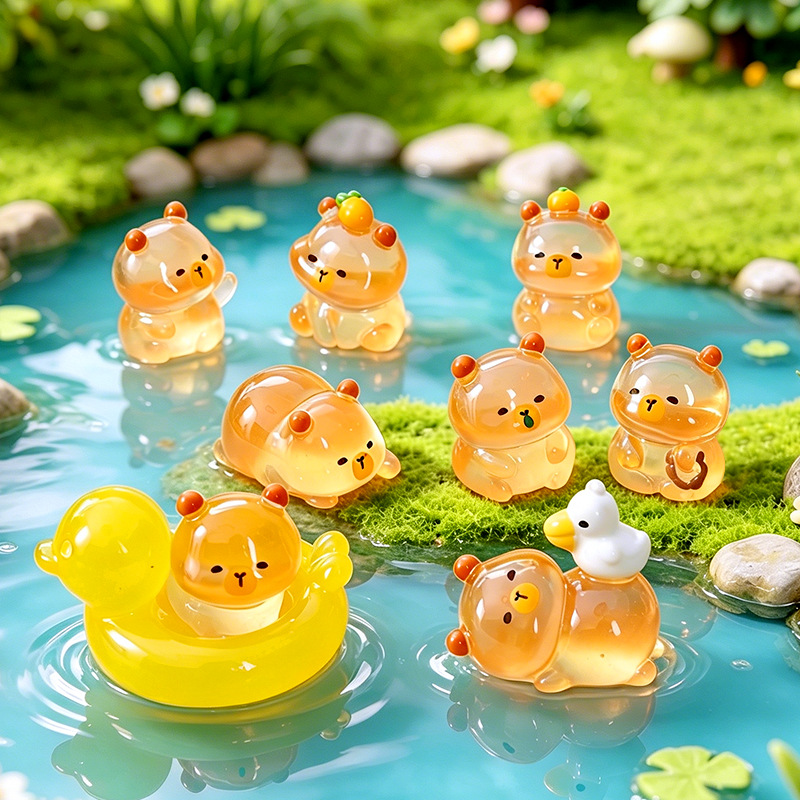 O1CN01bamZEp1yaZCNmsxDt_2219979396595-0-cib.jpg New Original Summer Capybara Resin Accessories DIY Desktop Car Miniature Landscape Decorative Ornaments Wholesale - Image 1