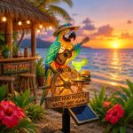 Customizable Creative Resin Ornament Night Light Party Scene Style Decorations Animal Statue Guitar Parrot Design