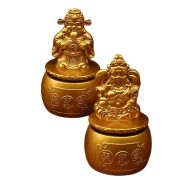 Alloy Wealth God Ornaments Rotating Home Business Opening聚宝盆 Yellow Metal Crafts for Wholesale - Image 5