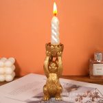 European Style Creative Rabbit Candlestick Customizable Decorative Ornament Resin Easter Bunny Tabletop Decoration Aromatherapy Candle Holder