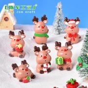 Customizable Christmas Deer Decorative Ornaments with Gift Box and Miniature Snowscape Potted Landscape Decoration Resin Craft - Image 2