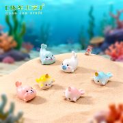 Customizable Decorative Resin Ornament Marine Animal Micro Landscape Aquarium Accessory Cute Seal Unicorn Fish Potted Plant Decoration - Image 2