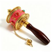 Tibetan Hand-Cranked Golden Cylinder Craft Souvenir Custom Metal Medal Badge for Tourism Photography in Lhasa - Image 2