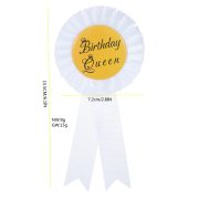 European and american new style white "birthday queen" corsage badge - gold birthday party badge/brooch wholesale - Image 5
