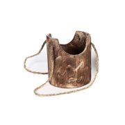 Handmade Wooden Decorative Ornament American Vintage Style Green Plant Flower Pot Hanging Basket Carbonized Utility Tray - Image 4