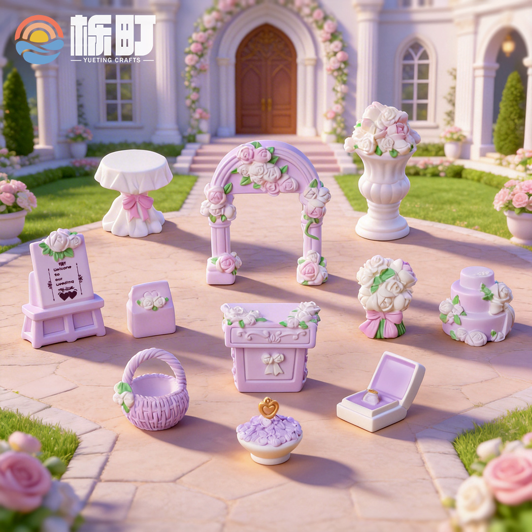 O1CN01cDqEII2Amj5TlLtfL_2214100418246-0-cib.jpg Customizable Decorative Resin Ornament for Miniature Landscape Creative Display Western Wedding Scene DIY Office Desk Decoration - Image 1