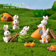 Customizable Decorative Rabbit House Resin Craft Cute Cartoon Animal Carrot Theme Micro Landscape Garden Art Ornament - Image 2