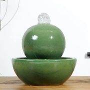 Ceramic Flowing Water Fountain Ornament for Wealth Circulation Office Living Room Decor Lucky Money Rotation Ball Feng Shui - Image 3
