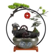 Lucky Flowing Water Fountain Ornament for Home Office Decoration Circular Water Feature Ideal Housewarming Gift - Image 5