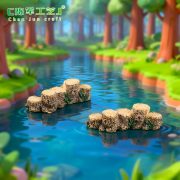 Customizable Decorative Ornaments Miniature Bonsai Landscape Anime Cartoon Zakka Simulation Five Log Bridges Resin Crafts - Image 4