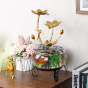 Creative Desktop Glass Fish Tank Flowing Water Fountain Ornament for Living Room Entrance TV Cabinet Circular Wealth Attraction - Image 3